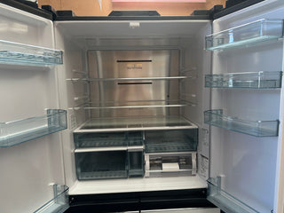 *Current Model* Hitachi 638L RWB640VT0XMGW Fridge with Non-Plumbed Ice Maker - Glass Matte White [Factory Second]